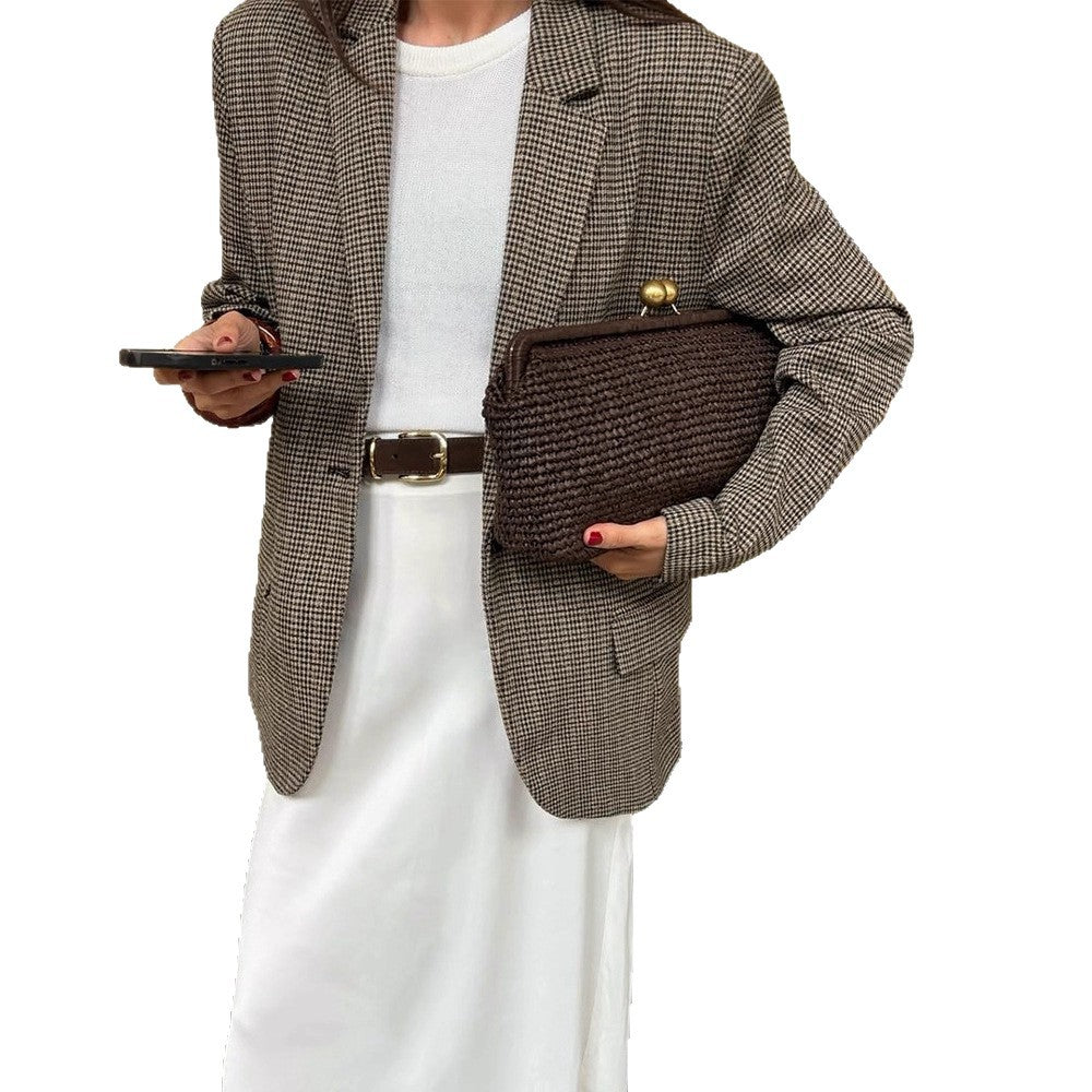 Dames Blazer à motif pied-de-coq Chic und Stil