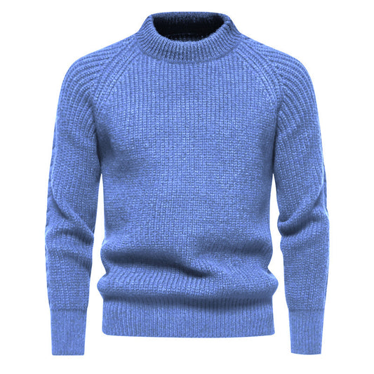 Men's chunky knit sweater with high collar and timeless design Chic und Stil