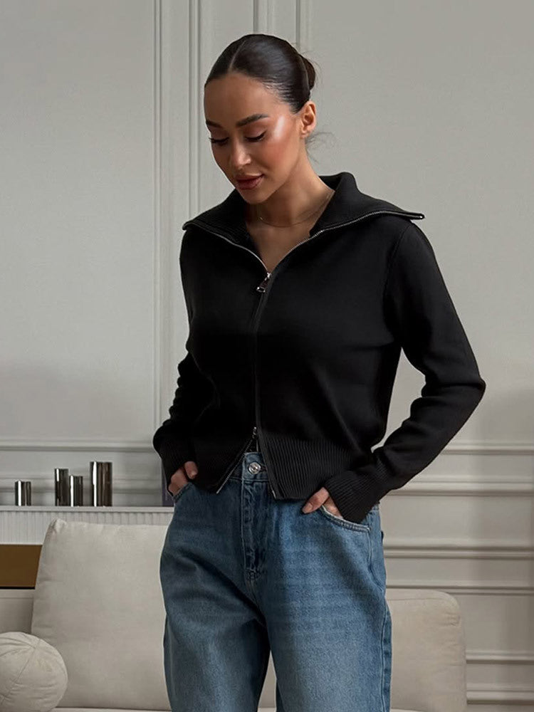 Dames confortable cardigan à fermeture éclair Chic und Stil