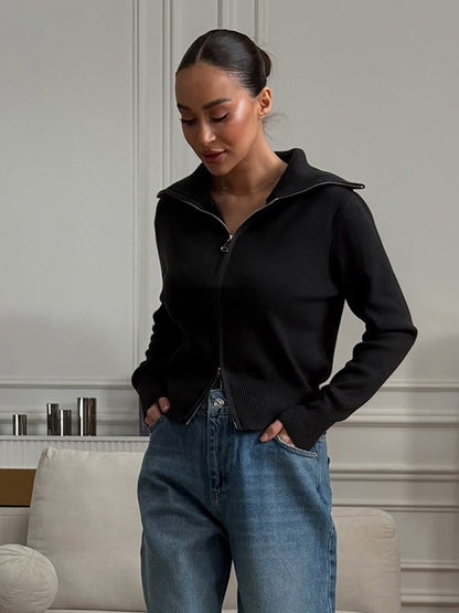 Dames confortable cardigan à fermeture éclair Chic und Stil