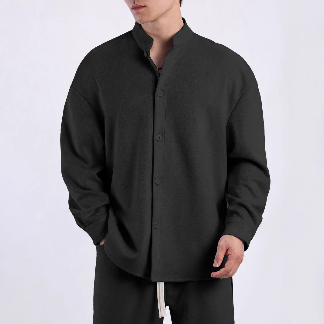 Chemisier à manches longues pour femmes avec tissu scintillant et col montant moderne Chic und Stil