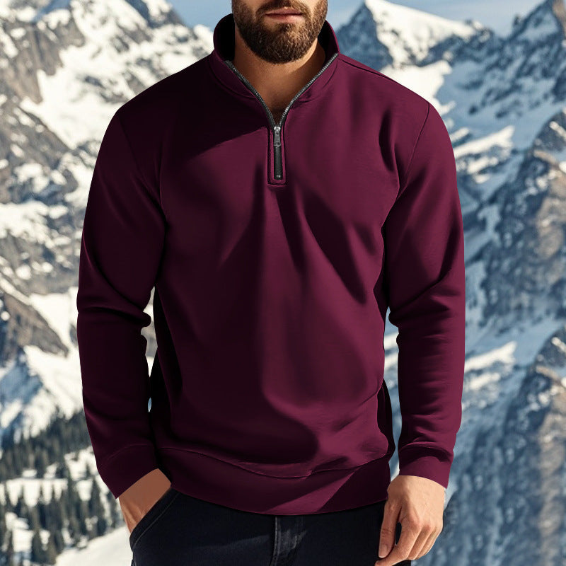 Fleece pullover for men with half-zip Chic und Stil