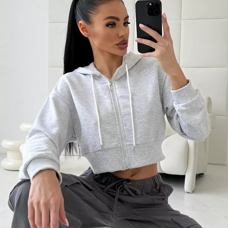 Dames hoodie court à la mode Chic und Stil