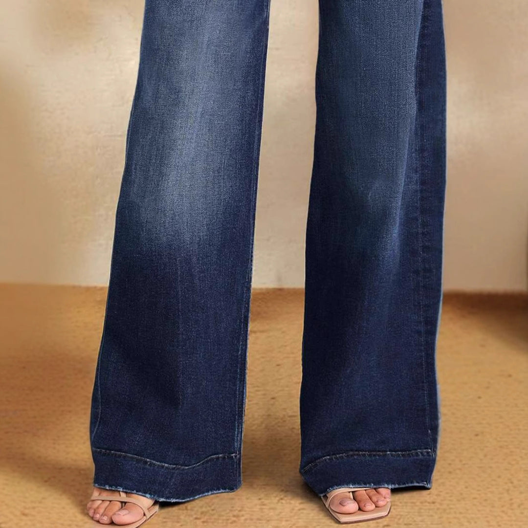 Loose high-waisted denim pants for women Chic und Stil