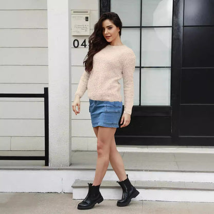 Pull luxueux pour femmes avec un motif tricot doux Chic und Stil