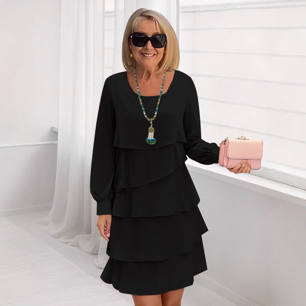 Robe tendance pour femmes avec couches et manches longues Chic und Stil