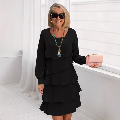 Robe tendance pour femmes avec couches et manches longues Chic und Stil