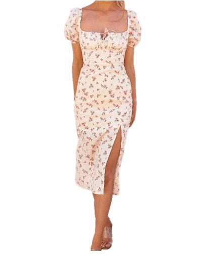 Robe midi à manches bouffantes imprimée fleurs Chic und Stil