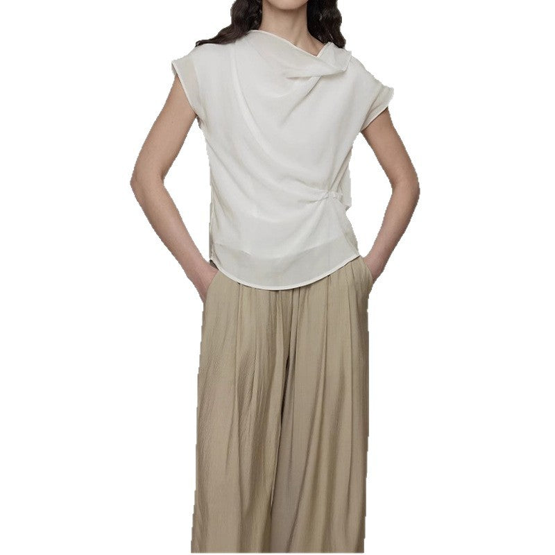Blouse nouée drapée pour femmes Chic und Stil