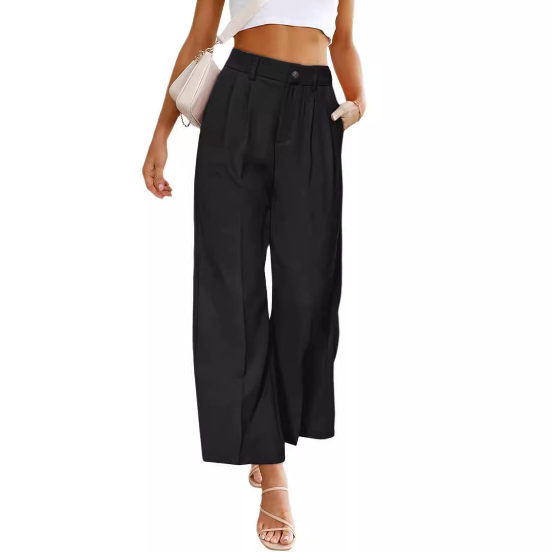 Women's high-waisted wide-leg pants with pleats and elegant cut Chic and Style