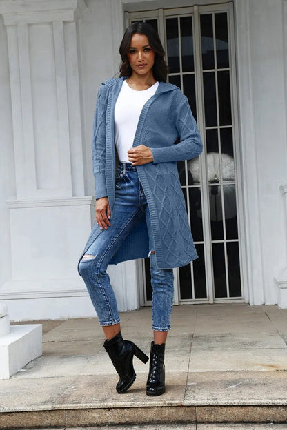 Dames Gros Tricot Cardigan avec motif torsadé élégant Chic und Stil