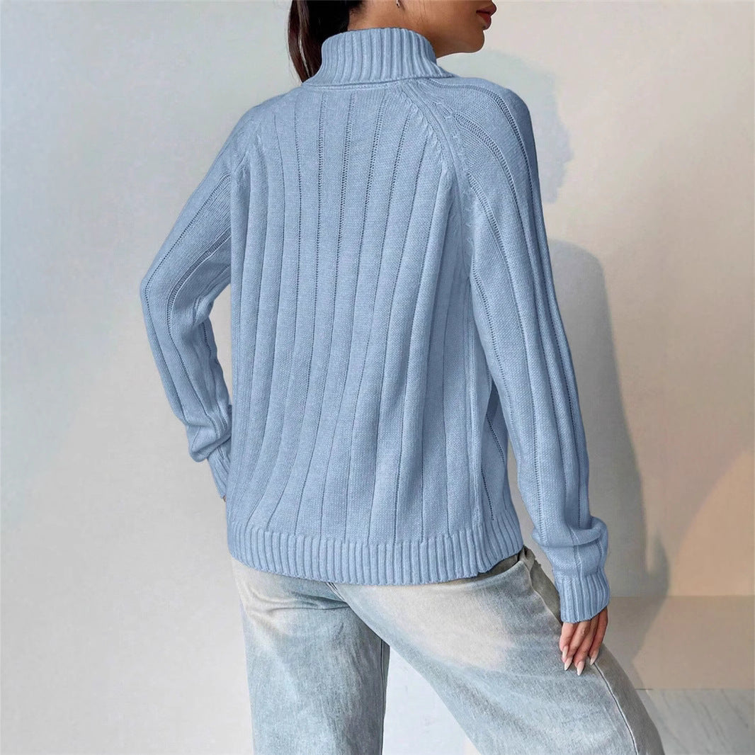 Pull en tricot pour femmes avec col montant Chic und Stil