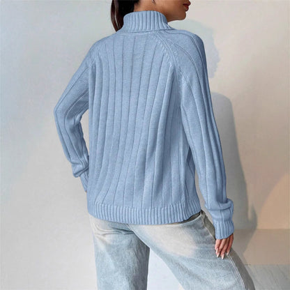 Pull en tricot pour femmes avec col montant Chic und Stil