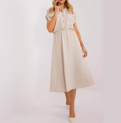 Robe chemise à manches courtes de loisirs pour femmes Chic und Stil