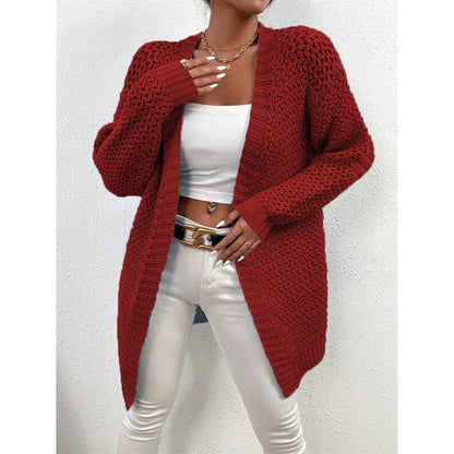 Dames gros tricot cardigan avec mailles ouvertes Chic und Stil