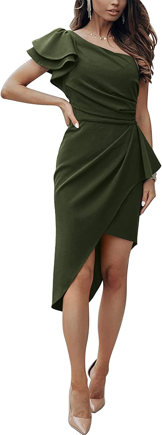 Dames Robe portefeuille élégante avec ourlet asymétrique et détails en dentelle Chic und Stil