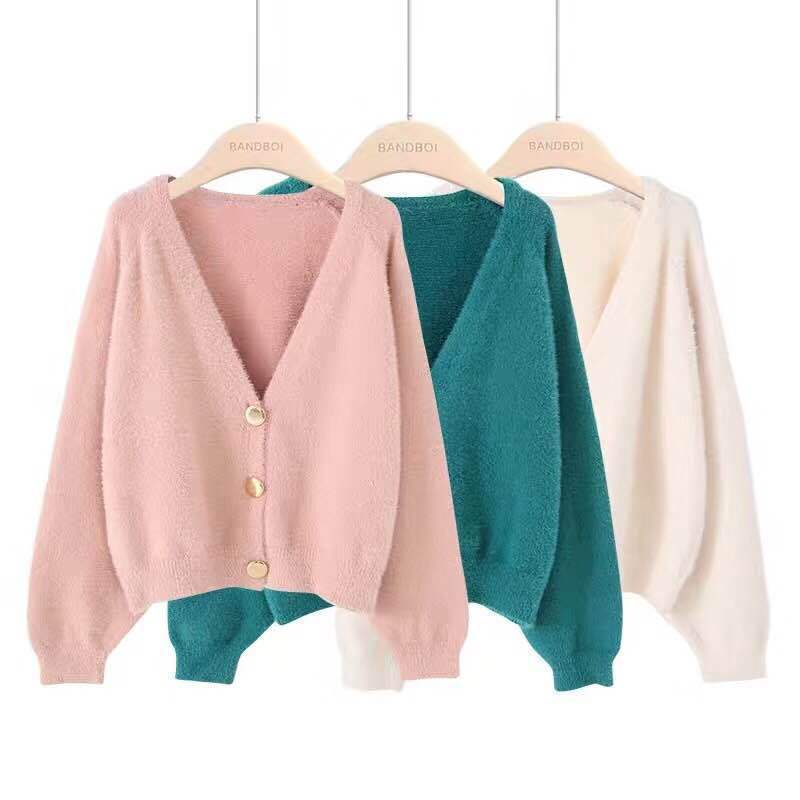 Dames Dou cardigan doux avec des manches volumineuses et des boutons élégants Chic und Stil
