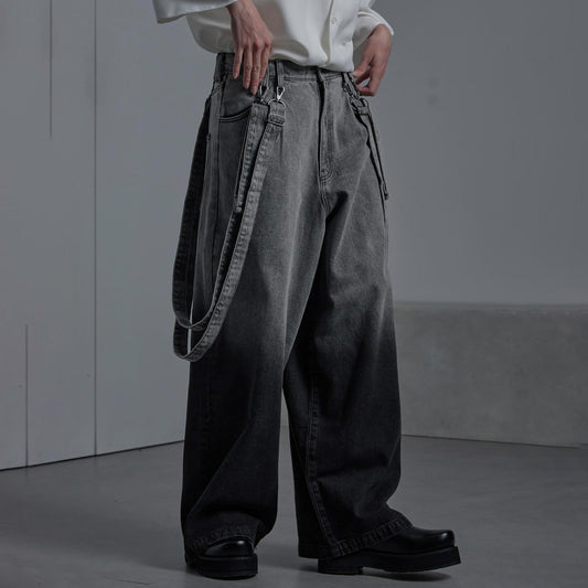 Dames Jeans à coupe large avec des détails de zip innovants Chic und Stil