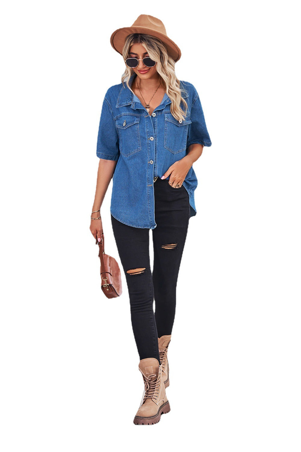 Veste en jean décontractée pour femmes avec poches poitrine pratiques et coupe moderne Chic und Stil