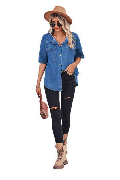 Veste en jean décontractée pour femmes avec poches poitrine pratiques et coupe moderne Chic und Stil