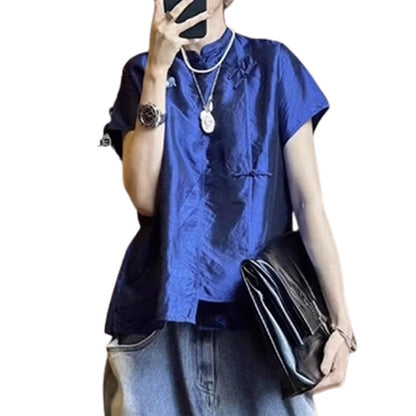 Chemise décontractée à col mandarin pour femmes Chic und Stil
