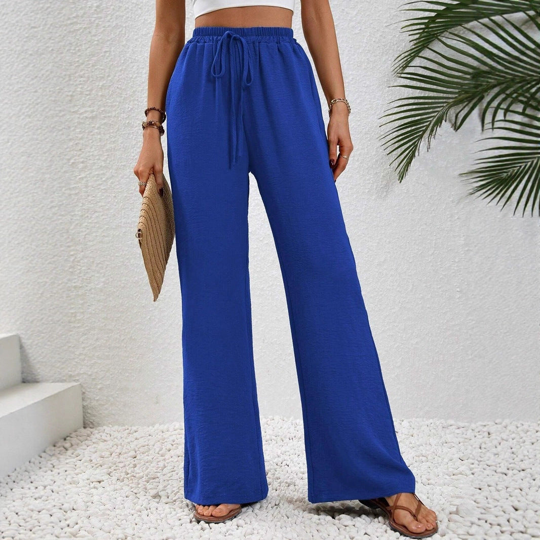 Casual palazzo pants for women with elastic waistband and practical pockets Chic und Stil