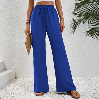 Casual palazzo pants for women with elastic waistband and practical pockets Chic und Stil