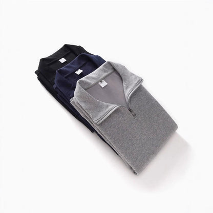 Chic und Stil women's fleece sports pullover with short zipper