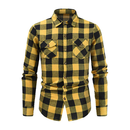 Chemises en flanelle classiques pour hommes avec motif à carreaux et poches poitrine pratiques Chic und Stil