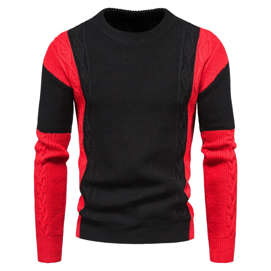 Pull en tricot élégant pour homme avec des détails colorés créatifs et un motif en torsades Chic und Stil