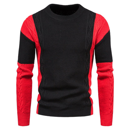 Pull en tricot élégant pour homme avec des détails colorés créatifs et un motif en torsades Chic und Stil