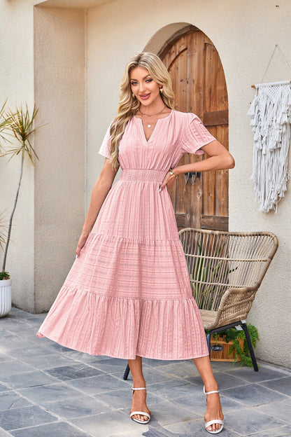 Robe maxi pour dames en tissu léger rayé Chic und Stil