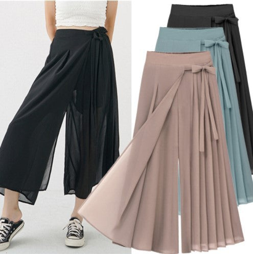 Pleated midi skirt for women with bow detail Chic und Stil