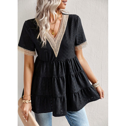 Top peplum femme avec détails œillets Chic und Stil