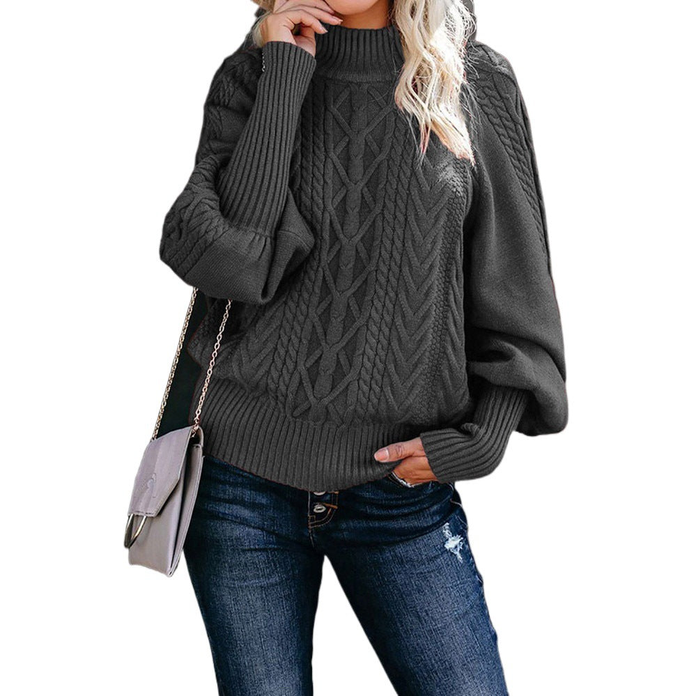 Pull en tricot pour femmes avec col montant et motif texturé Chic und Stil