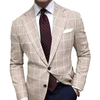 Blazer en lin élégant pour hommes avec coupe slim Chic und Stil