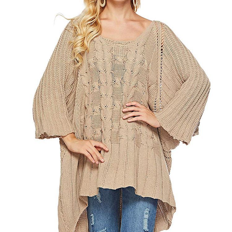 Femme Grand pull en tricot à coupe asymétrique et style décontracté Chic und Stil