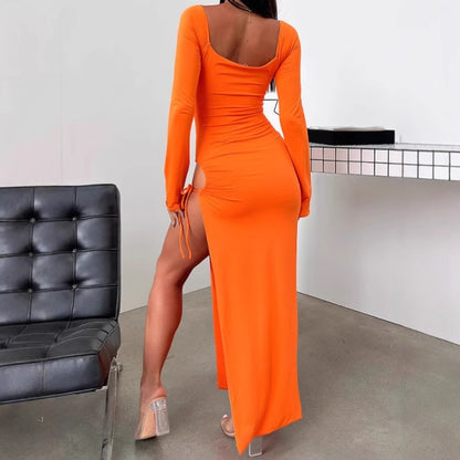Robes Élégantes Femmes Avec Décolleté Profond en V et Fente Latérale Chic und Stil