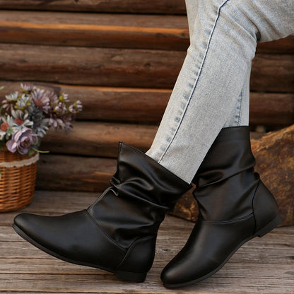 Bottines pour femmes à la mode avec un design élégant en volants et un matériau supérieur doux Chic und Stil