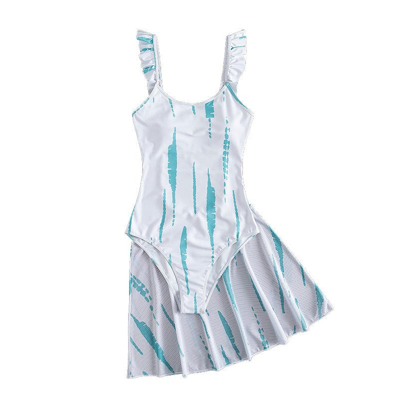 Robe de bain à volants pour dames avec impression unique Chic und Stil