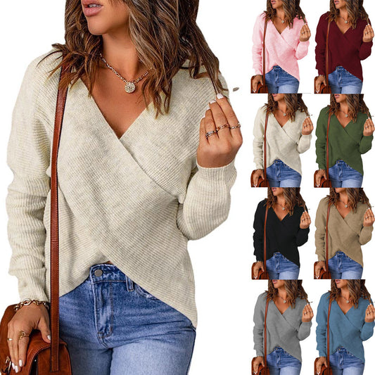 Pull en maille à encolure enrobée Chic und Stil pour femme