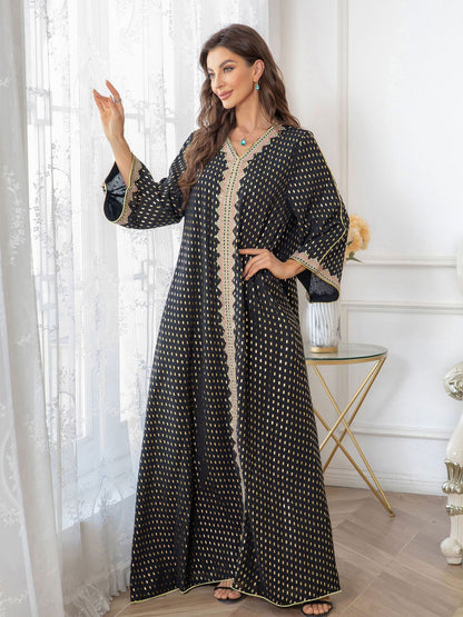 Robe kaftan pour femmes avec un élégant laçage et un design sans manches Chic und Stil