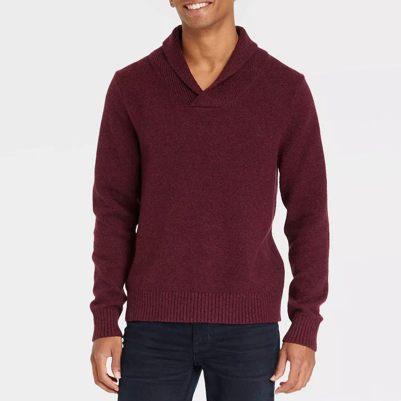 Pull homme avec col châle et design en rib délicat Chic und Stil