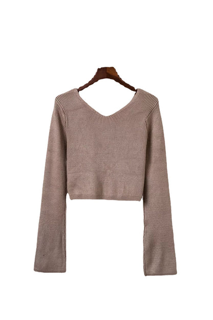 Pull élégant pour femmes, cropped, avec décolleté profond et jupe ajustée Chic und Stil