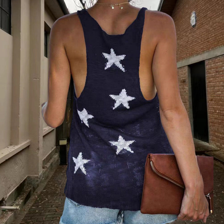 Dames Haut en tricot tendance avec motif d'étoiles et coupe décontractée Chic und Stil