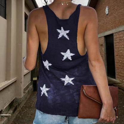 Dames Haut en tricot tendance avec motif d'étoiles et coupe décontractée Chic und Stil