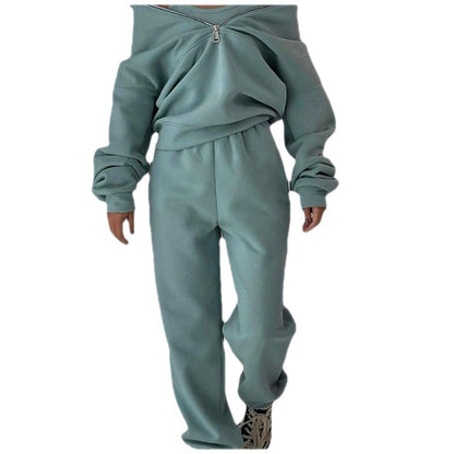 Pull over zippé décontracté pour femmes avec col montant Chic und Stil