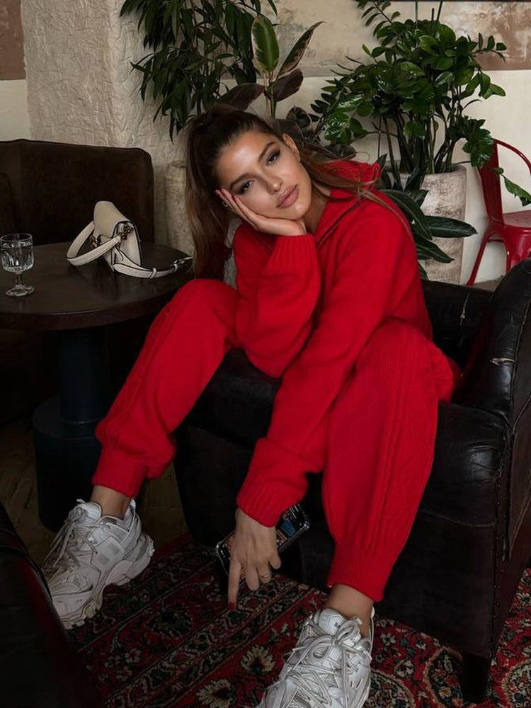 Chic and Style women's knit sweater and leisure pants set