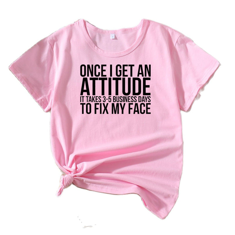 Dames Casual Attitude Statement T-shirt Chic und Stil