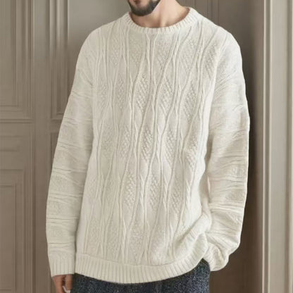 Pull à grosse maille pour femmes avec un motif alvéolé unique et un col haut Chic und Stil